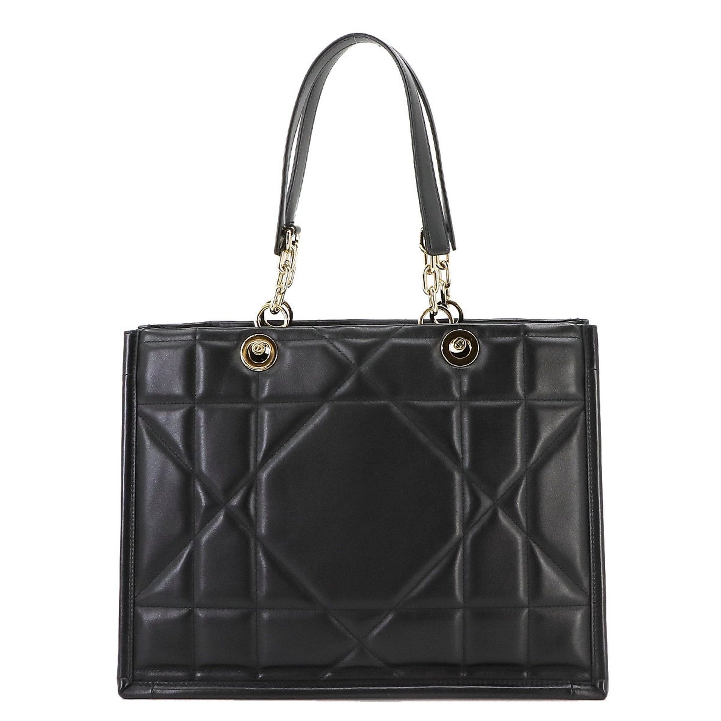 Dior Women's Luxurious Black Leather Tote Bag in Black
