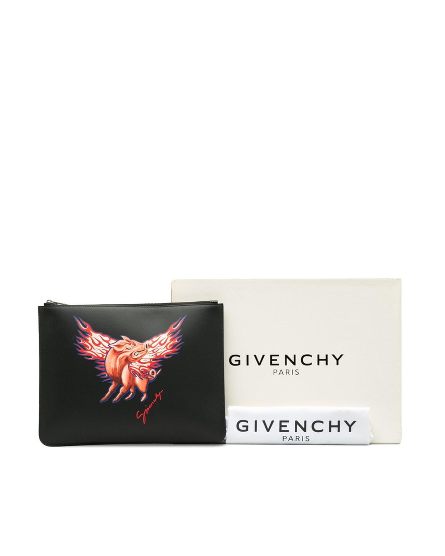 Givenchy Men's Givenchy Zodiac Collection Leather Clutch Bag in Black