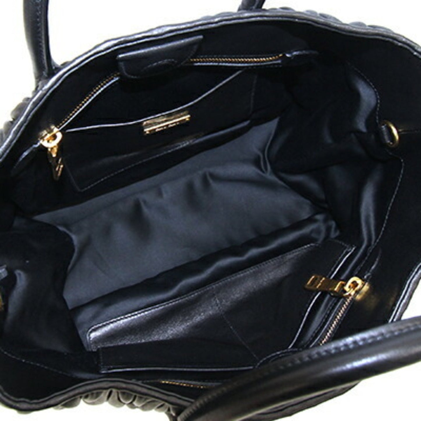 Miu Miu Women's Black Leather Designer Handbag with Dust Bag and Shoulder Strap in Black