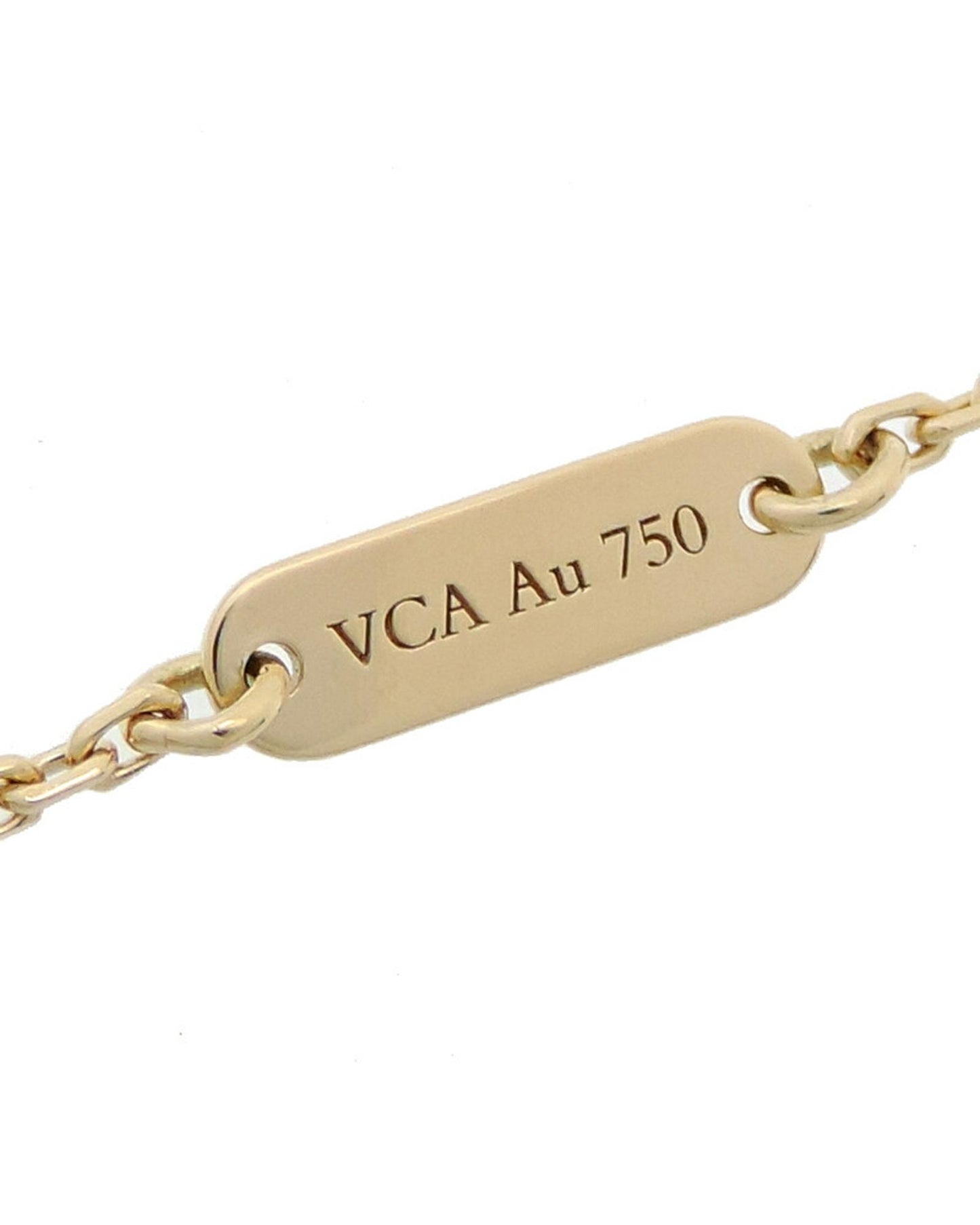 Van Cleef & Arpels Women's Vintage 18k Gold Alhambra Pendant Necklace in White