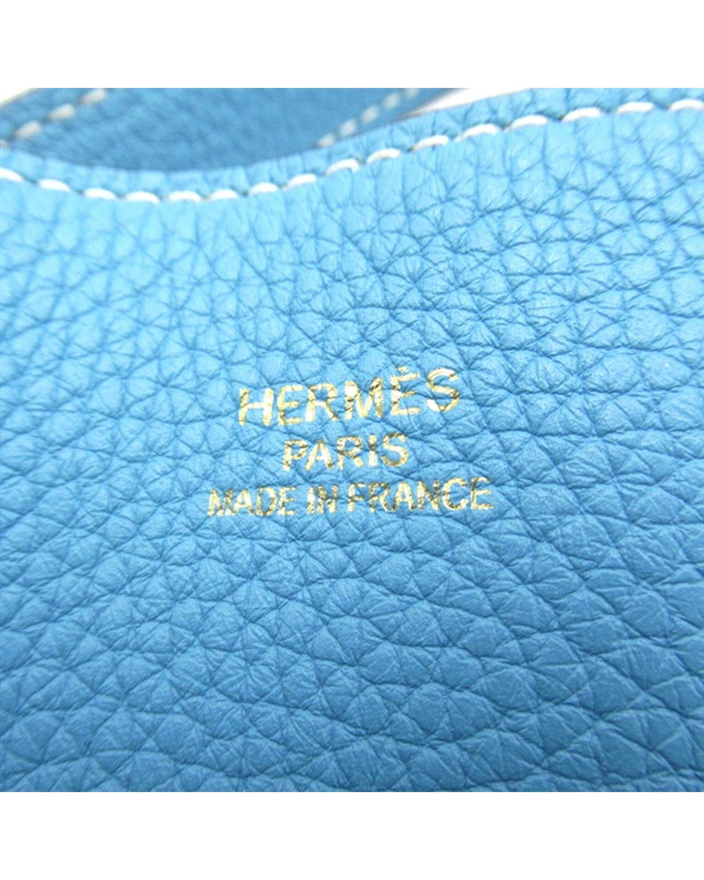 Hermes Women's Reversible Tote Bag in Blue Clemence Leather in Blue