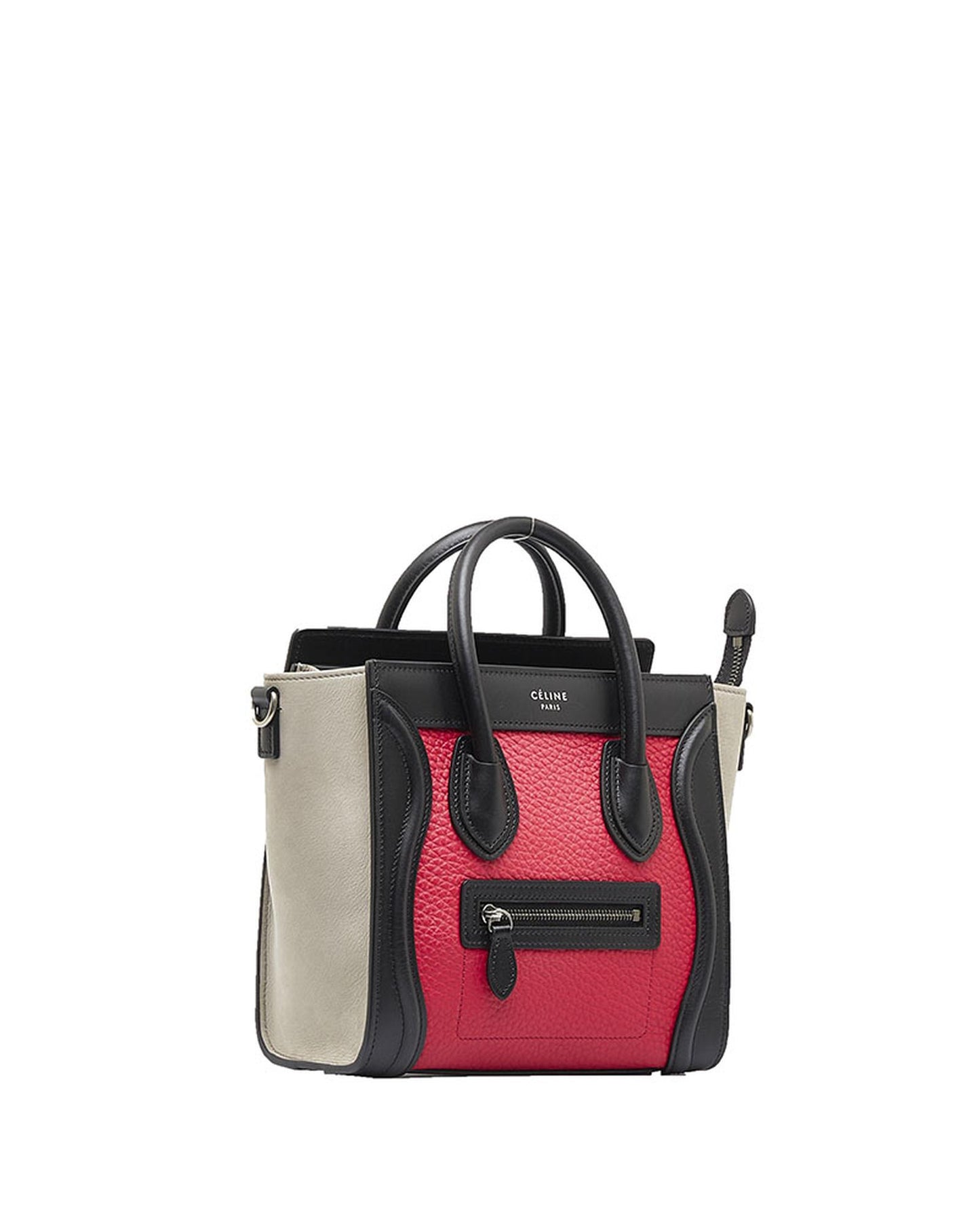 Celine Women's Tricolor Leather Nano Luggage Bag by Celine in Red