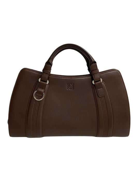 Loewe Women's Brown Leather Anagram Handbag - SA Condition in Brown