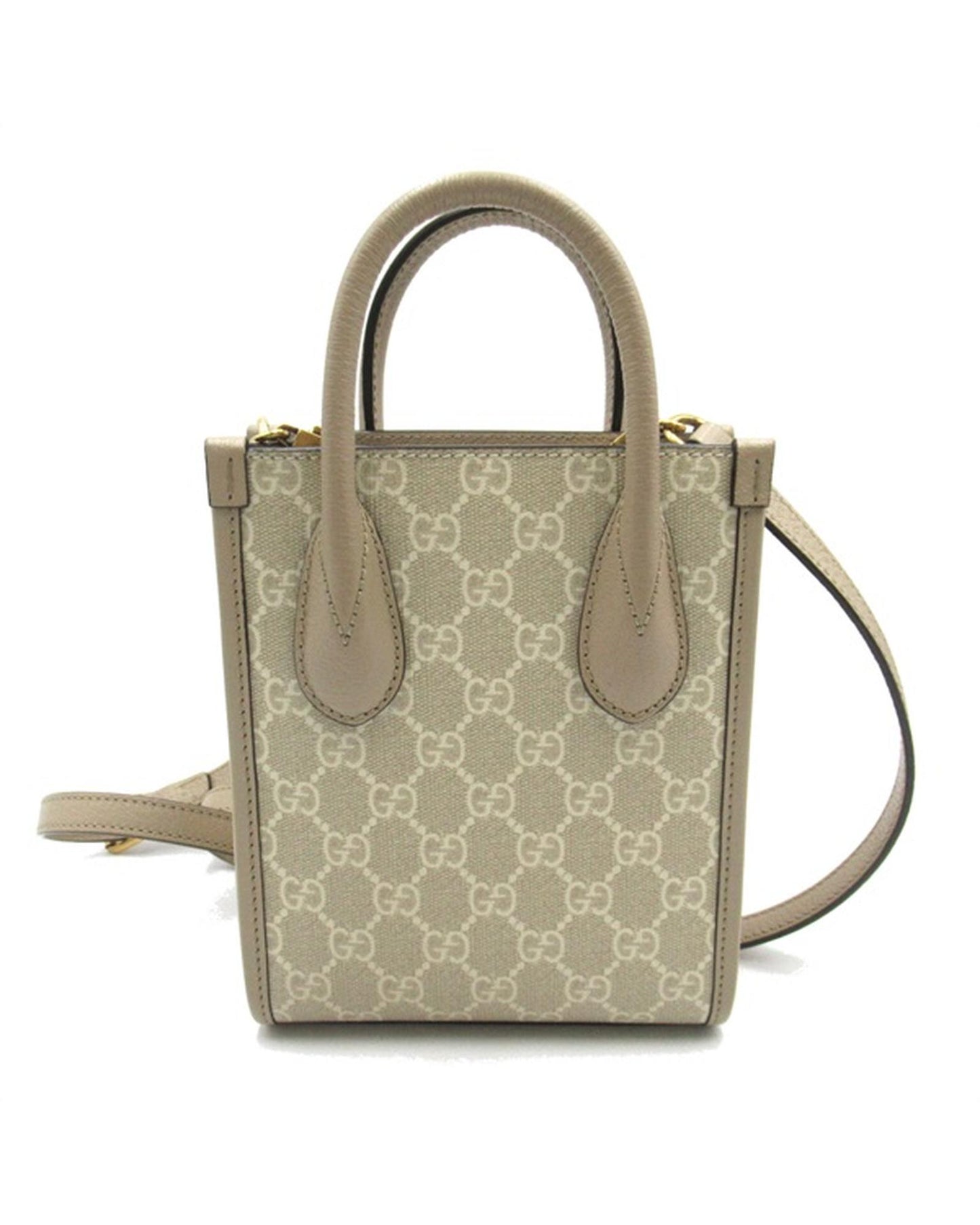 Gucci Women's Brown GG Supreme Mini Tote Bag in Excellent Condition in Brown