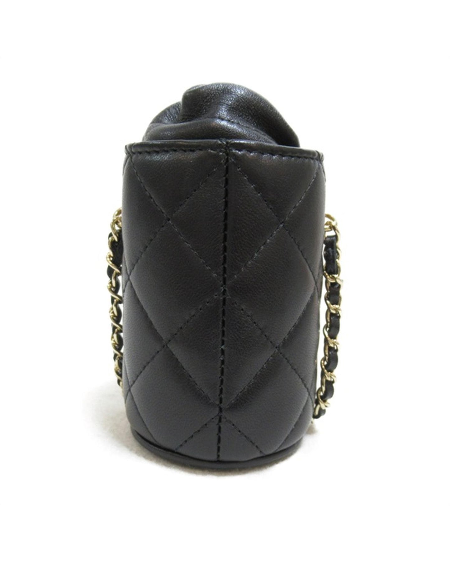 Chanel Women's Mini Matelasse Bucket Bag with CC Logo by Chanel in Black in Black