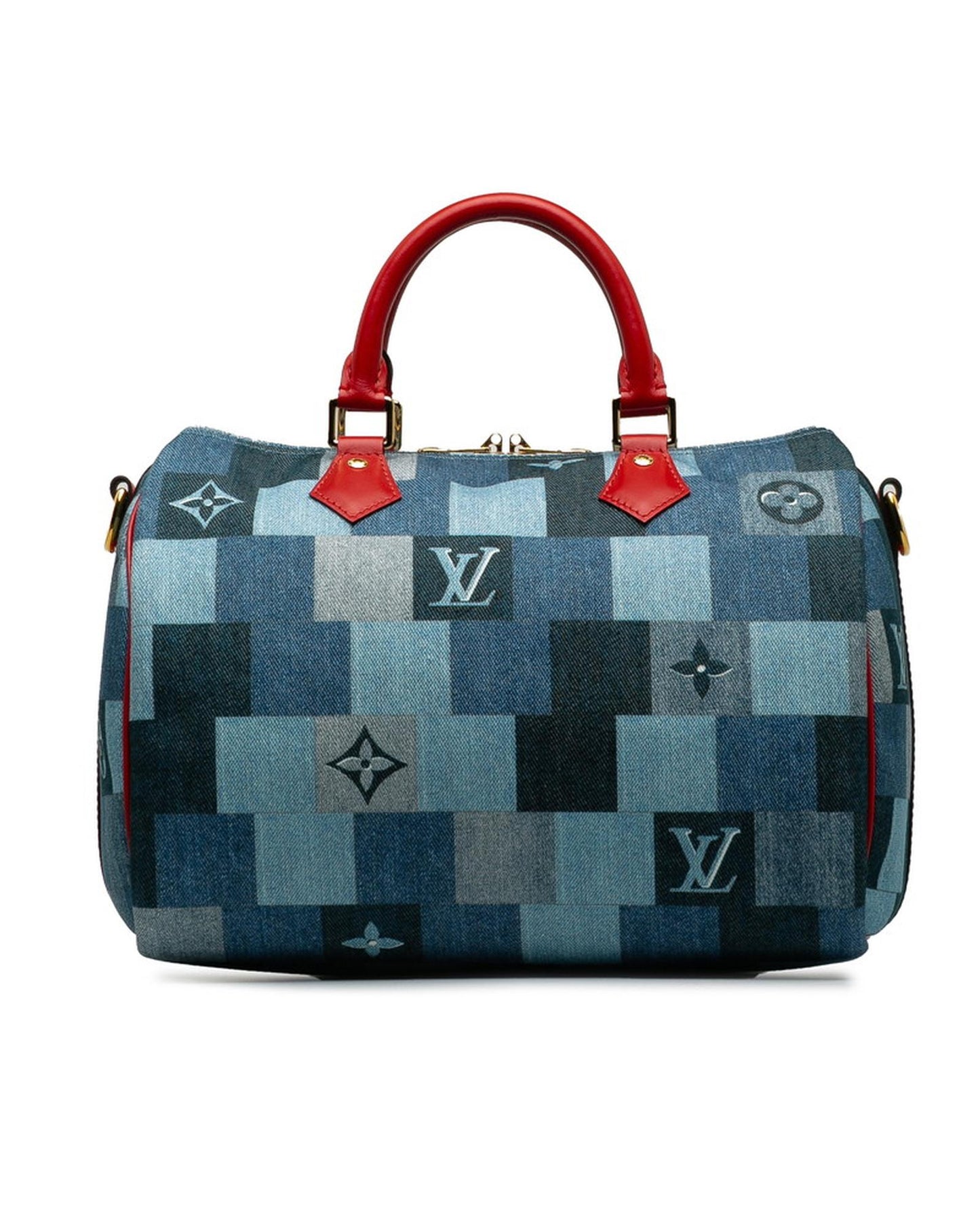 Louis Vuitton Women's Monogram Denim Speedy Bandouliere 30 Bag in A Condition in Blue