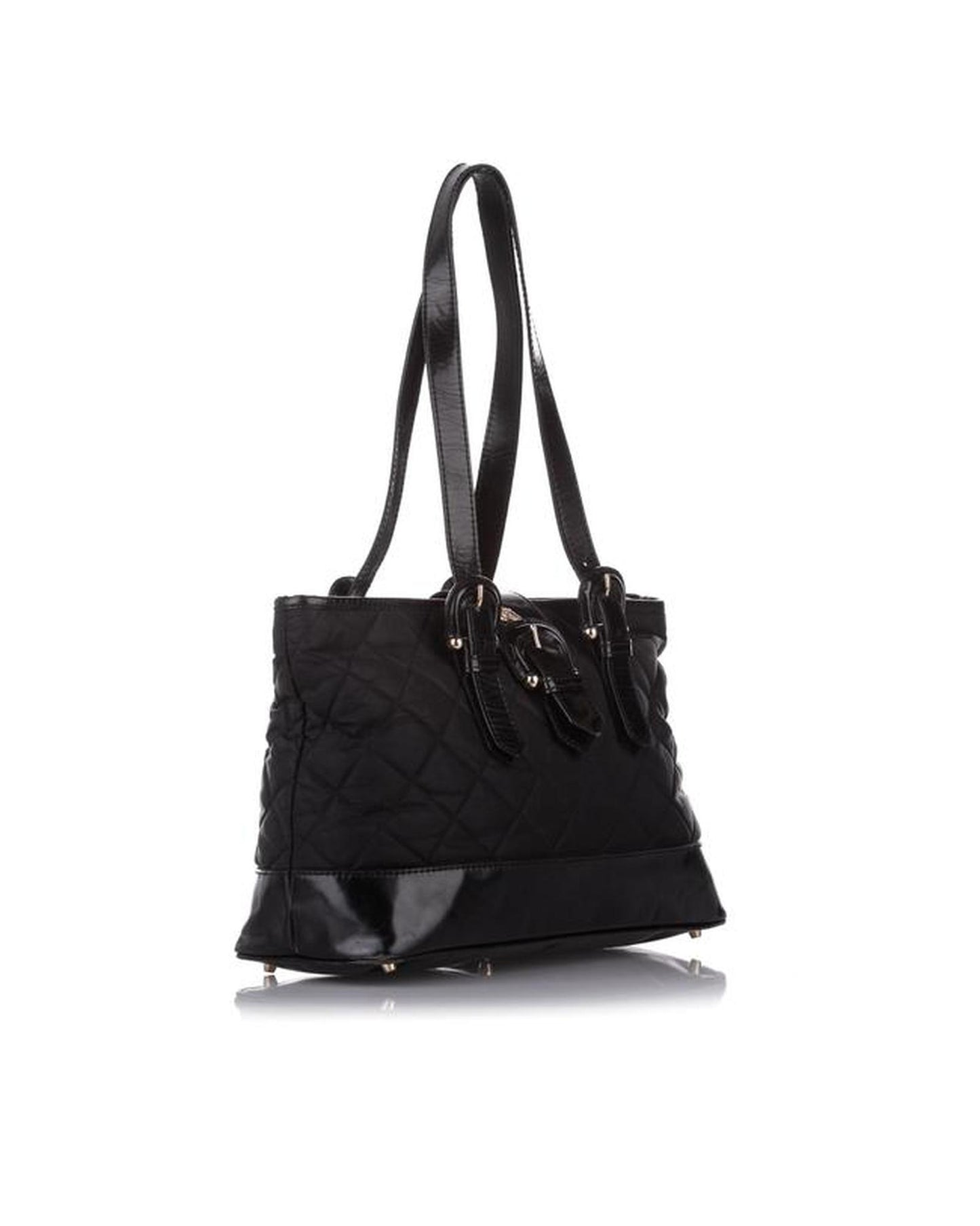 Quilted Nylon Leather Tote Bag