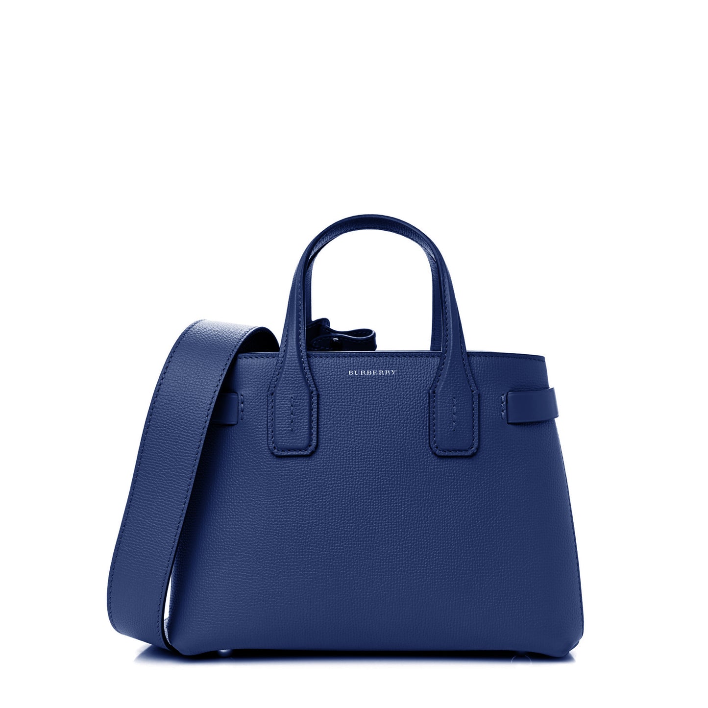 Burberry Women's Leather Zip Handbag with Removable Shoulder Strap in Blue