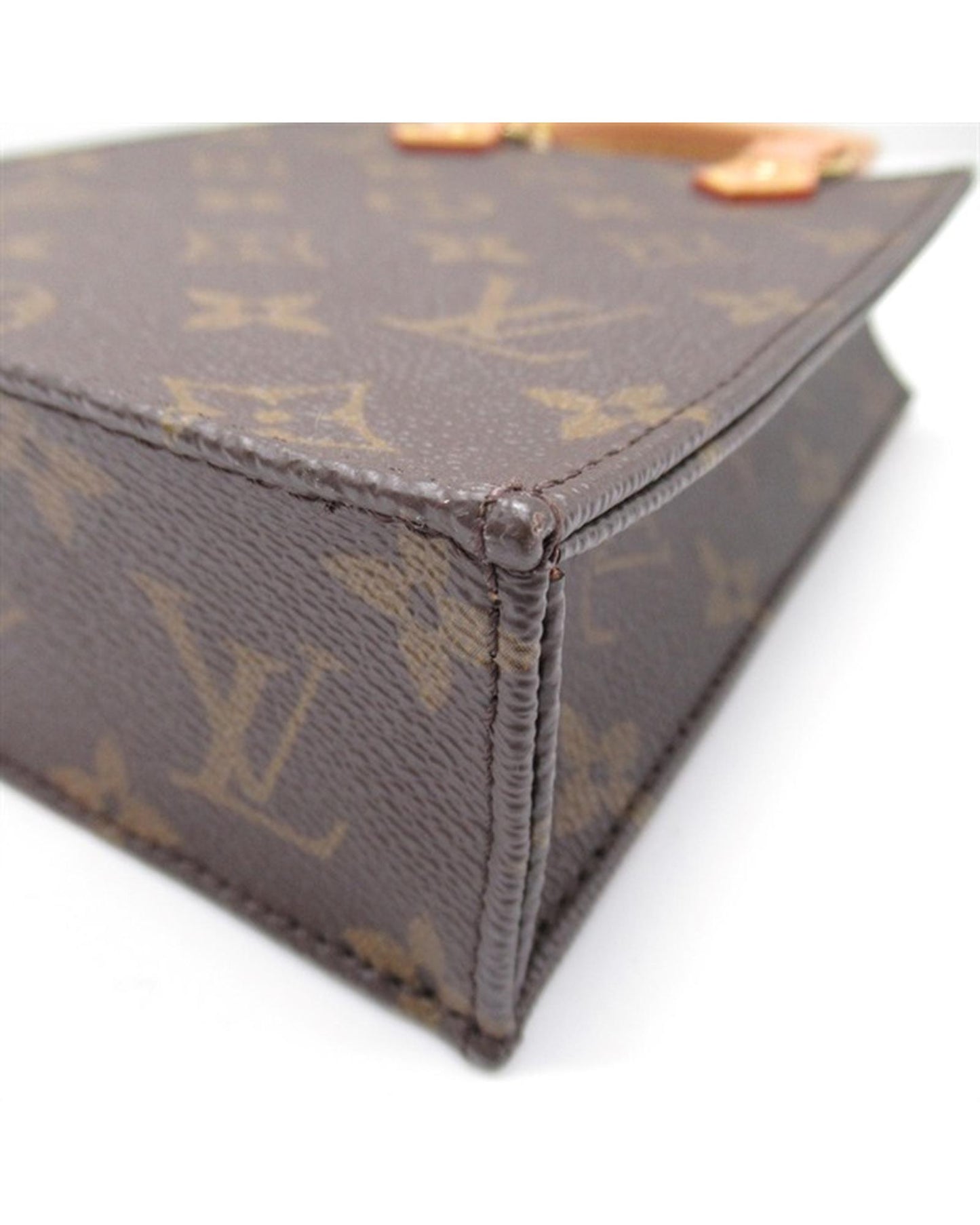 Louis Vuitton Women's Monogram Brown Petit Sac Plat Bag in Excellent Condition in Brown