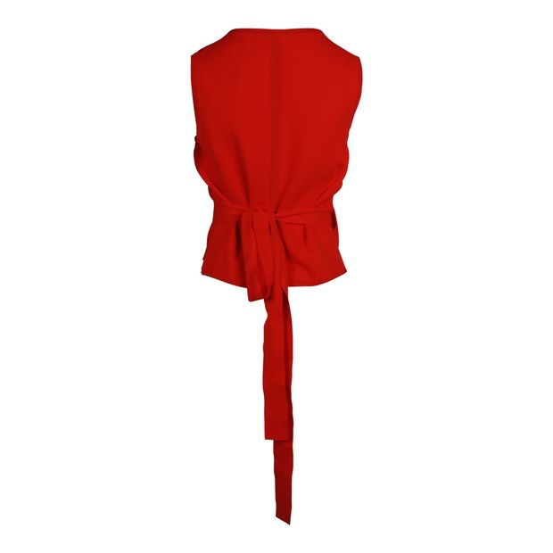 Diane Von Furstenberg Wrap Top in Red Viscose