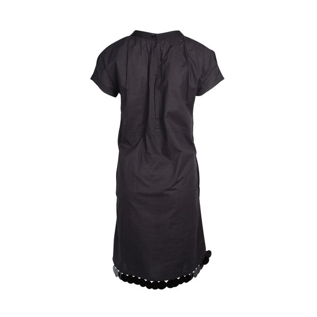 Marni Sequin Hem Midi Dress in Black Cotton