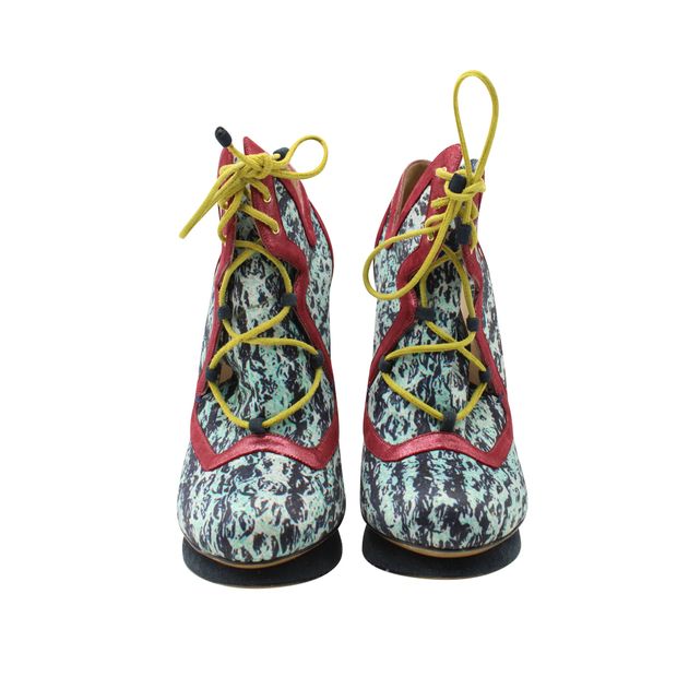 Nicholas Kirkwood Lace up Booties in Multicolor Nylon