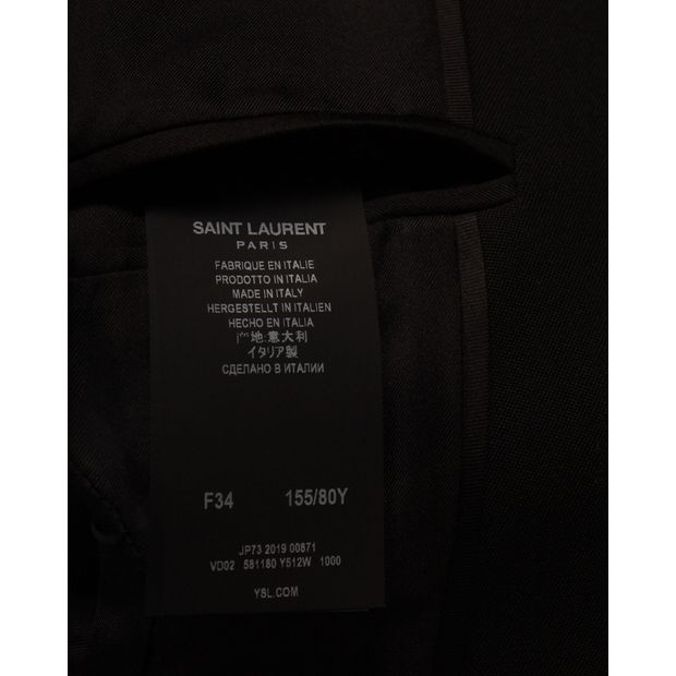 Saint Laurent Tailored Tuxedo Blazer in Black Wool