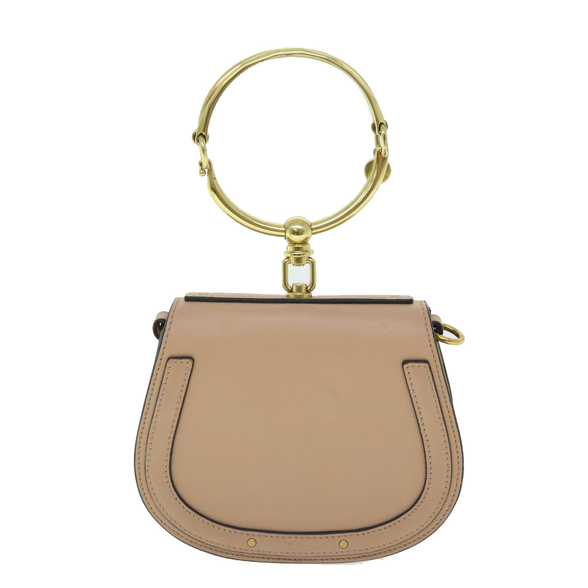 Chloe Small Bracelet Bag Hand Bag Leather 2way Beige Auth 51030