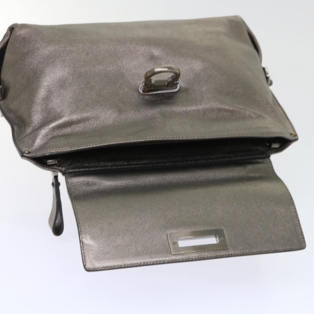 Salvatore Ferragamo Sofia Gancini Hand Bag Leather 2way Gold Tone Auth 53084