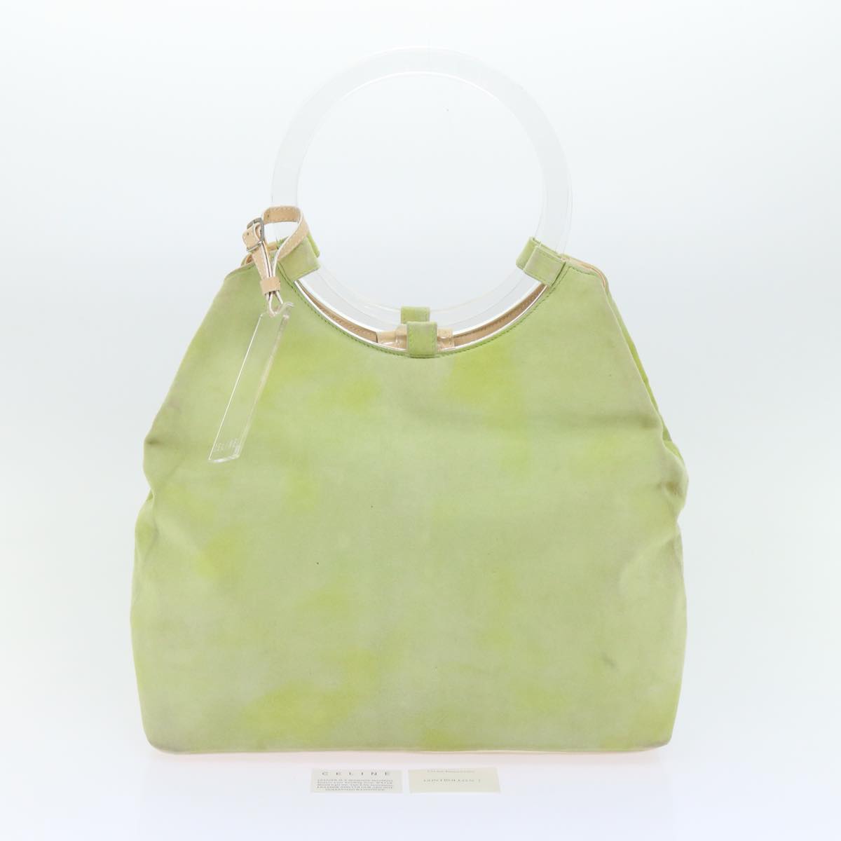 Celine Hand Bag Suede Green Auth 53736