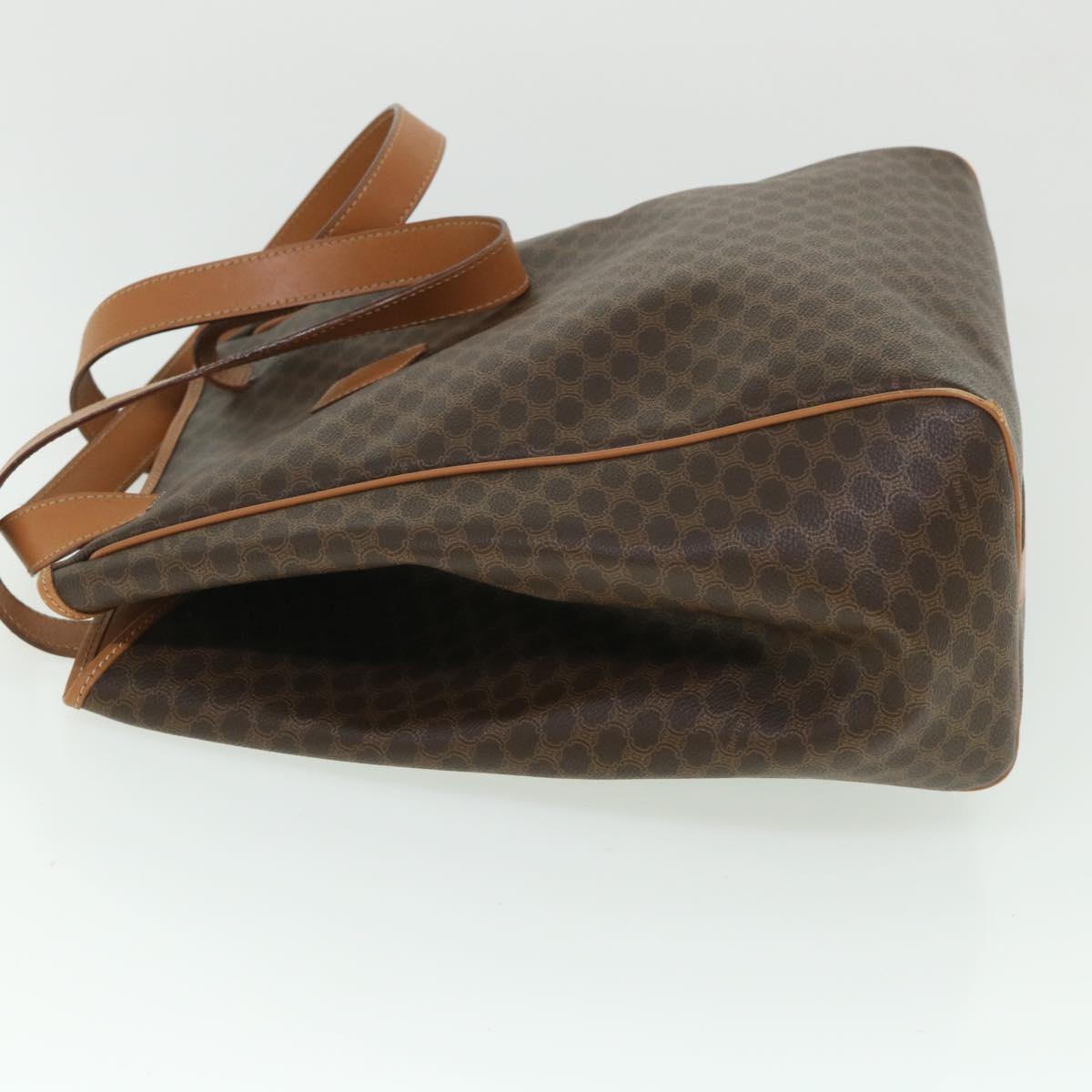 Celine Macadam Canvas Shoulder Bag Pvc Leather Brown Auth 54112