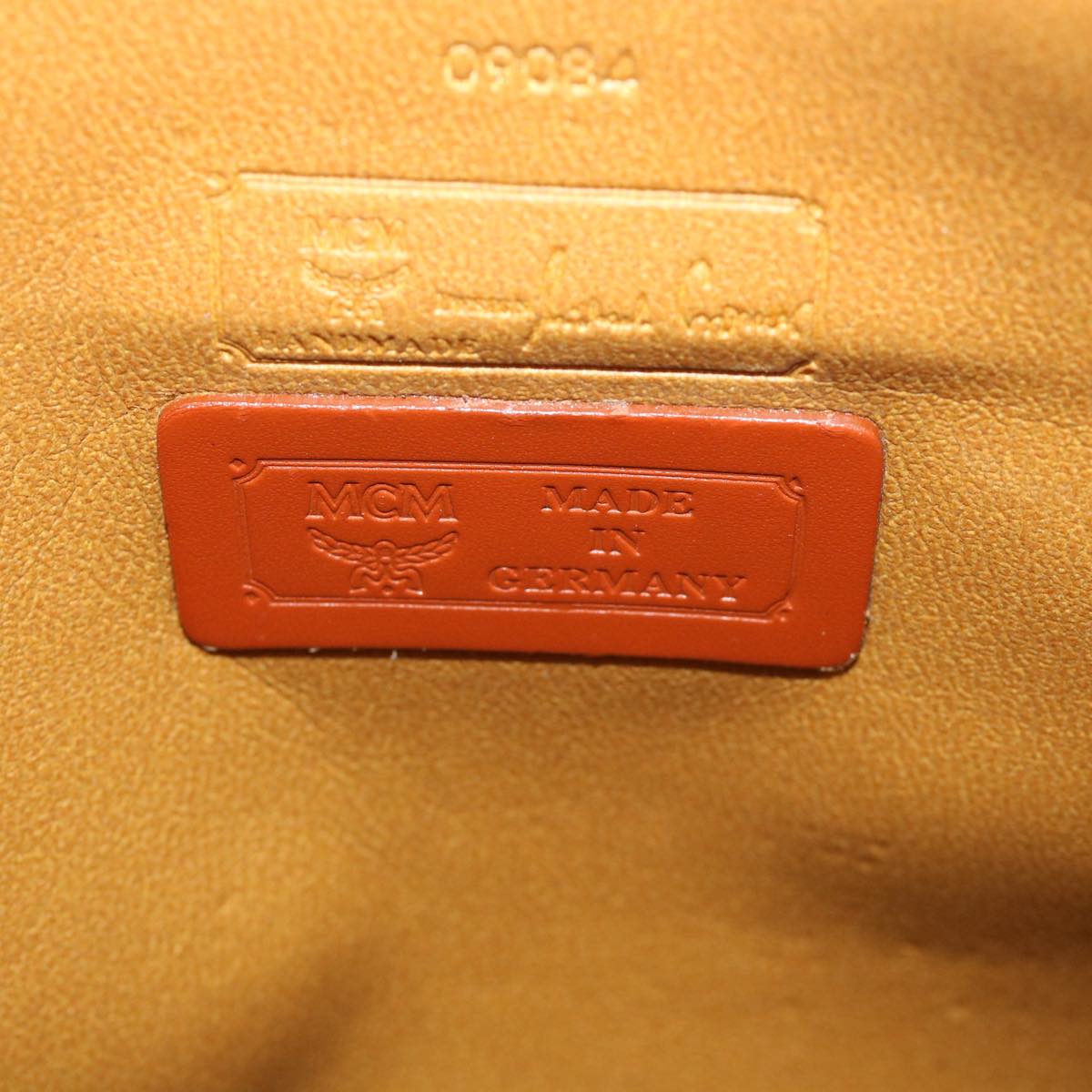 Mcm Vicetos Logogram Clutch Bag Pvc Leather Brown Black Auth 54853
