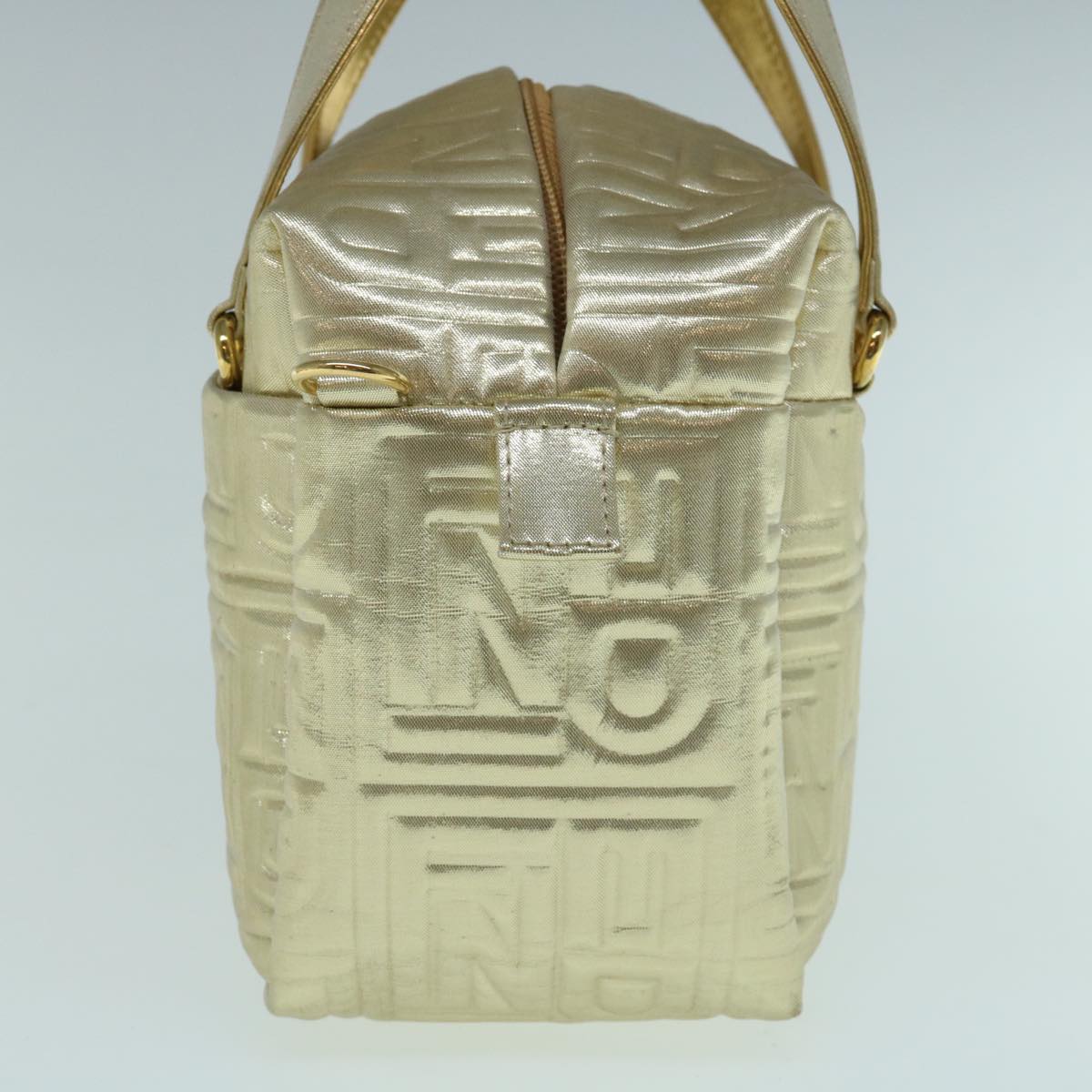 Fendi Hand Bag Nylon 2way Gold Auth 63497a