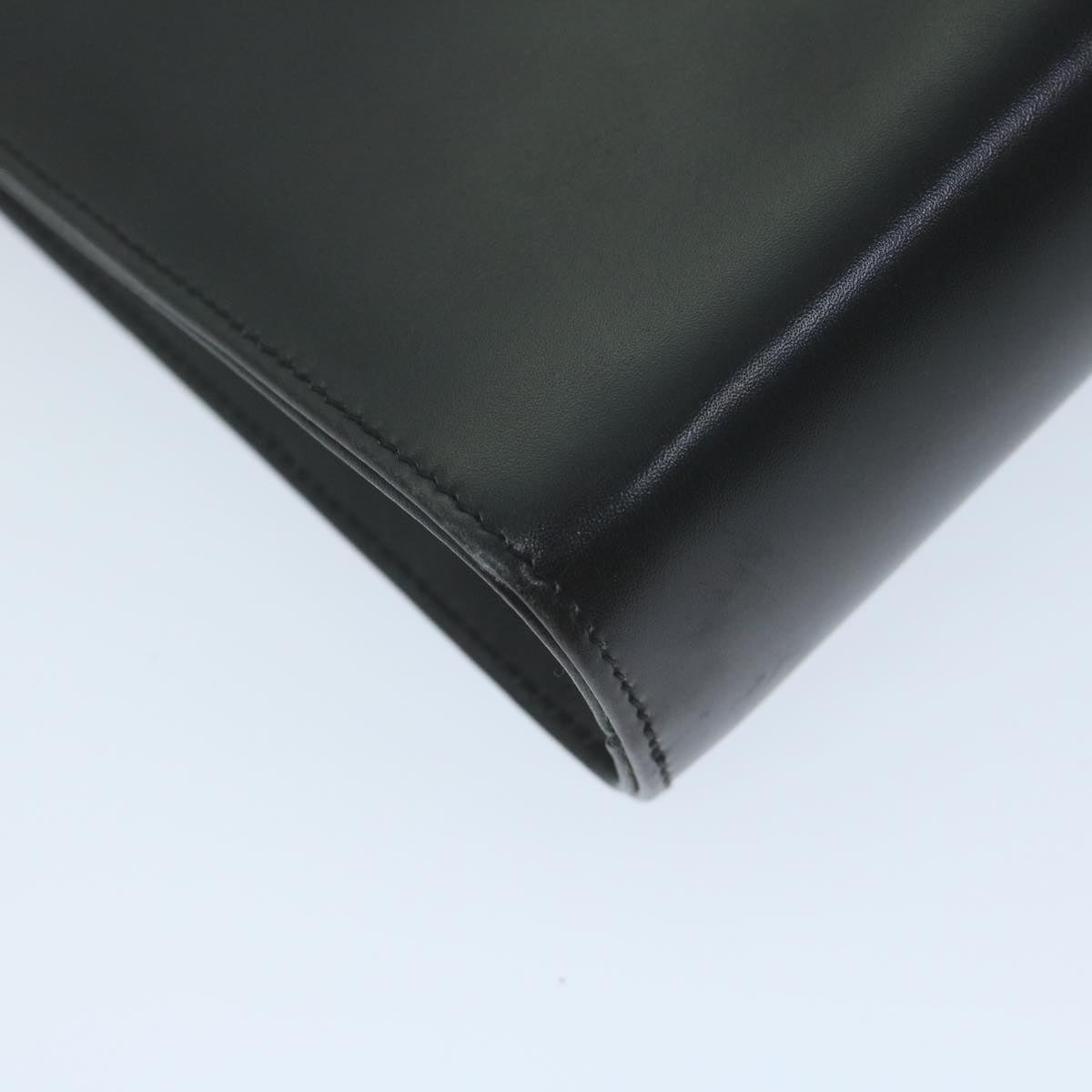 Salvatore Ferragamo Gancini Chain Shoulder Bag Leather Black Auth 64802