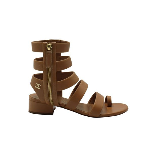 Chanel Gladiator Sandals in Brown Leather