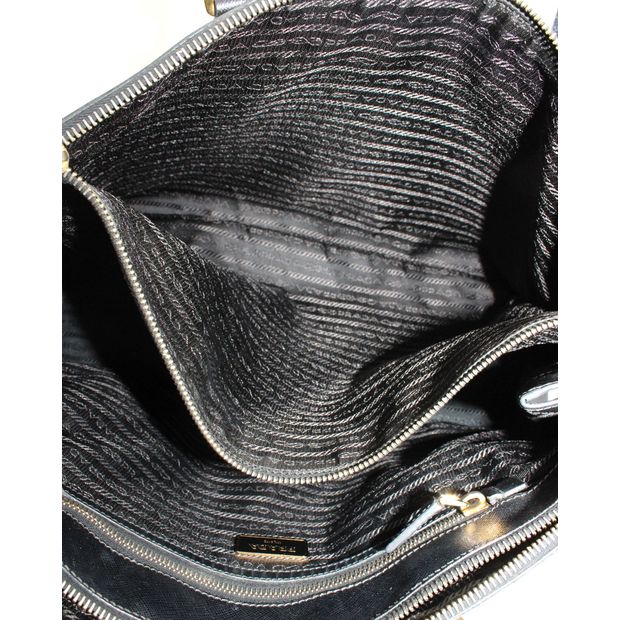 Prada Galleria Large Tote Bag in Black Saffiano Lux Leather