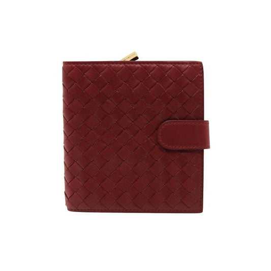 Bottega Veneta Small Bi-Fold Wallet in Red Intrecciato Leather