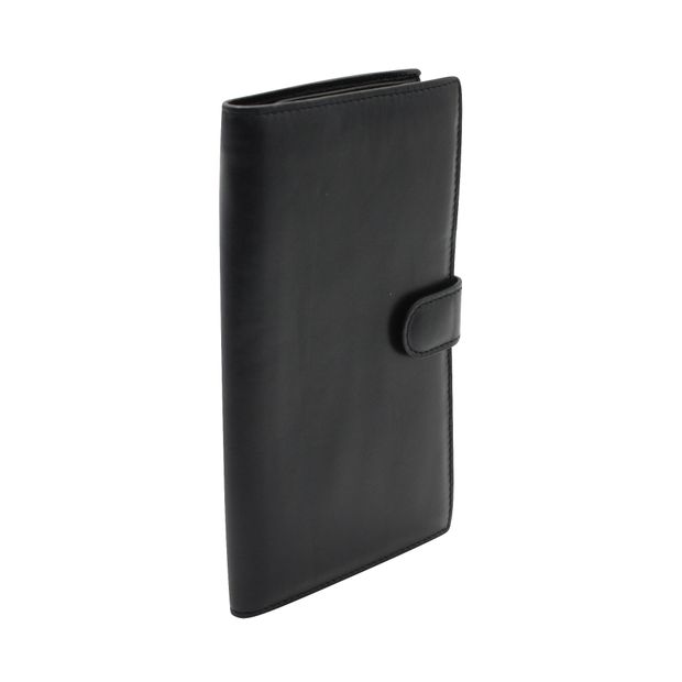 Bottega Veneta Long Bi-Fold Wallet in Black Leather