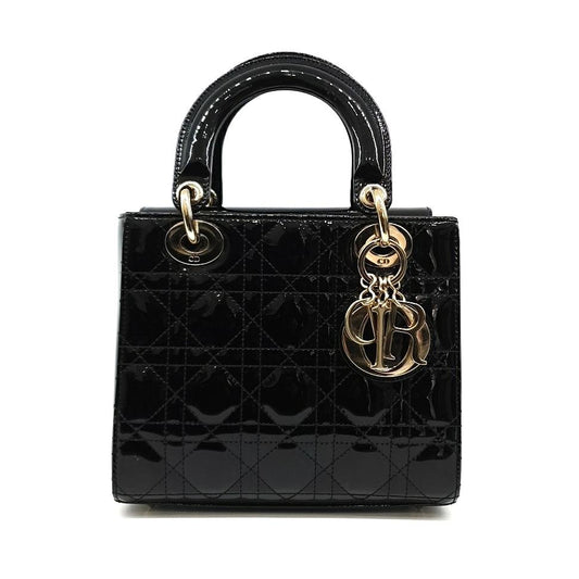 Christian Dior  patent Cannage Lady bag Small M0531