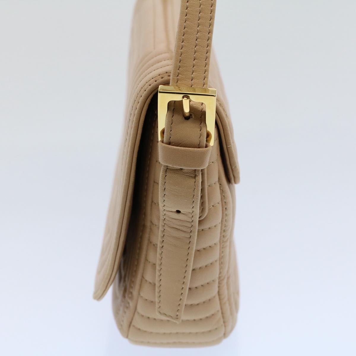 Bally Shoulder Bag Leather Beige Auth Ac2228