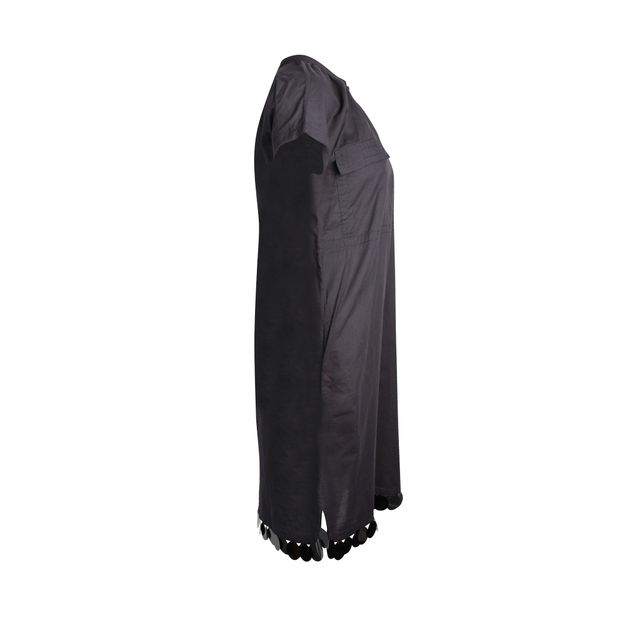 Marni Sequin Hem Midi Dress in Black Cotton