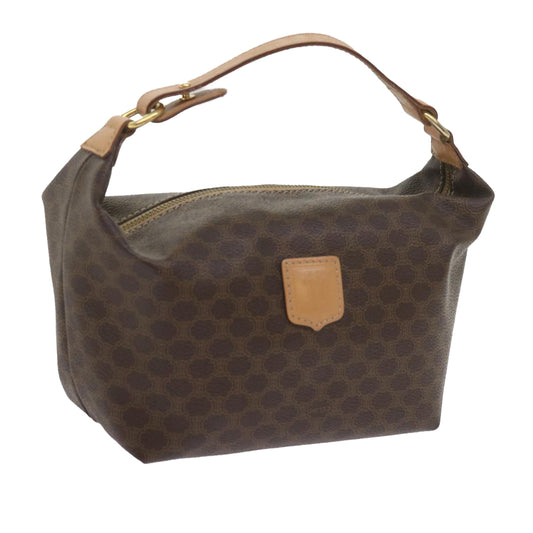Celine Macadam Canvas Hand Bag Pvc Leather Brown Auth Am5353