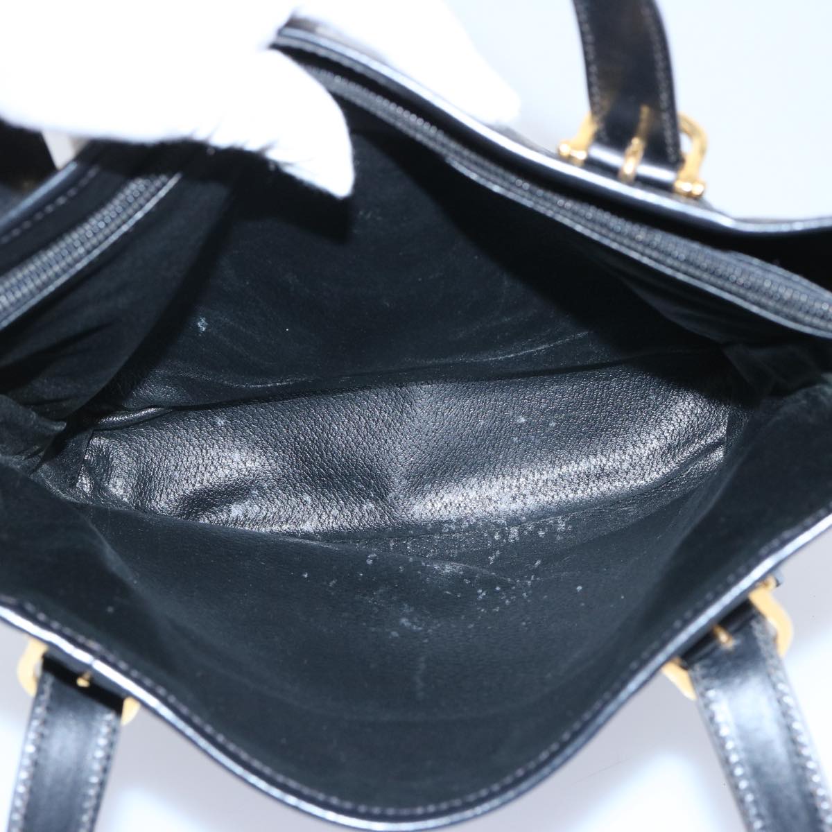 Celine Macadam Canvas Tote Bag Pvc Leather Black Auth Am5509