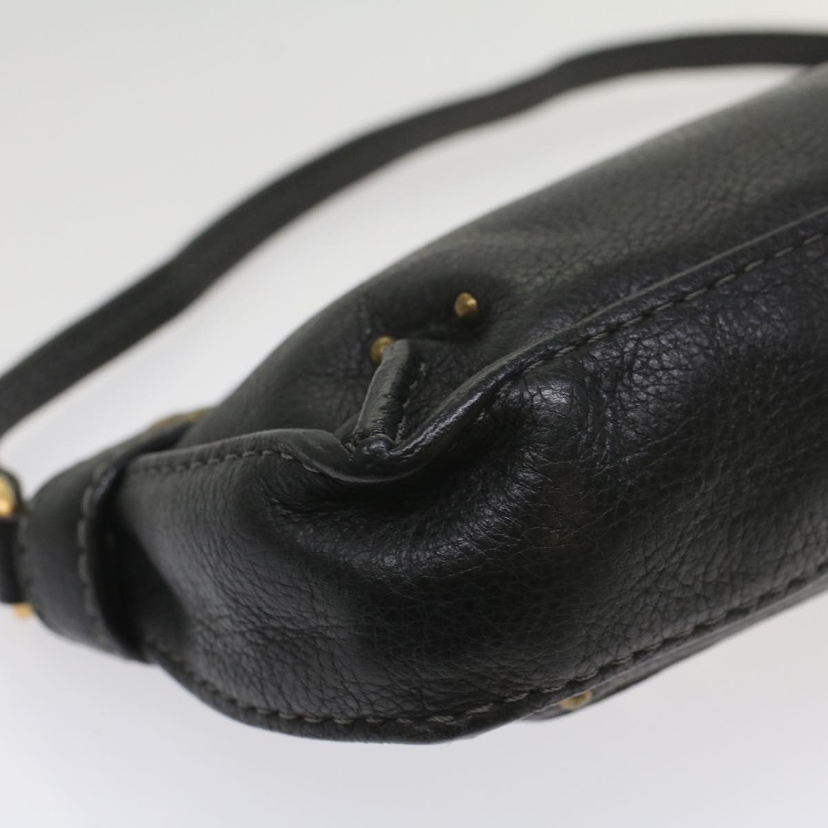 Chloe Paddington Accessory Pouch Leather Black 01 08 51 5267 Auth Ar10407