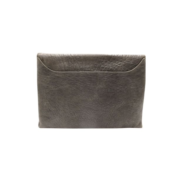 Givenchy Antigona Envelope Clutch Bag in Grey Leather