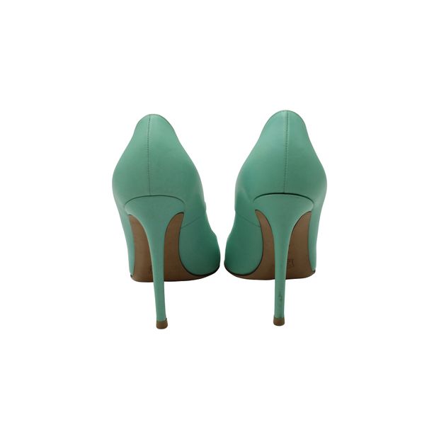 Gianvito Rossi Pointed Toe Pumps in Teal Leather