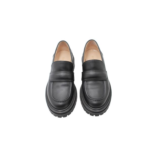 Gianvito Rossi Chunky Loafers in Black Leather
