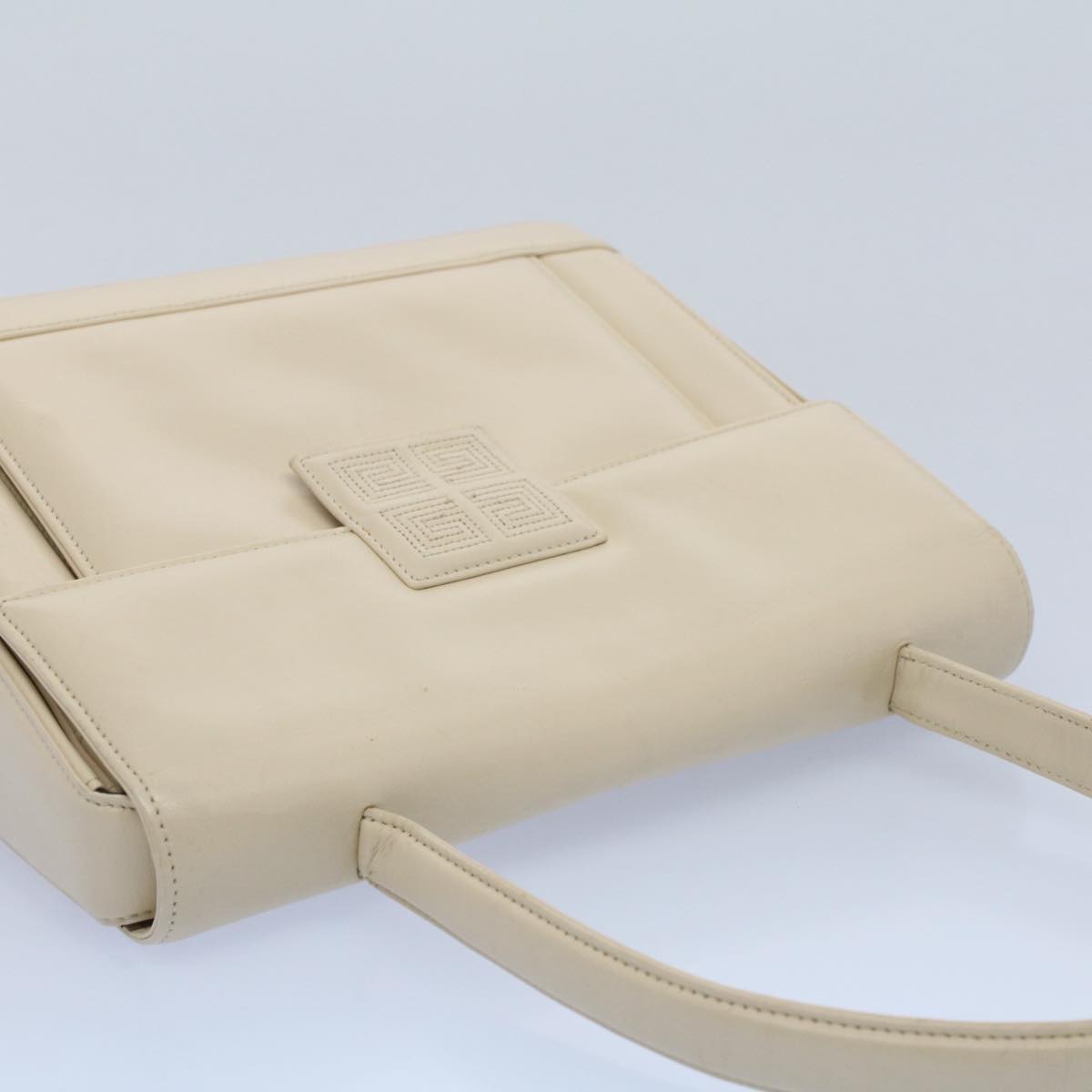Givenchy Hand Bag Leather Beige Auth Ep1621