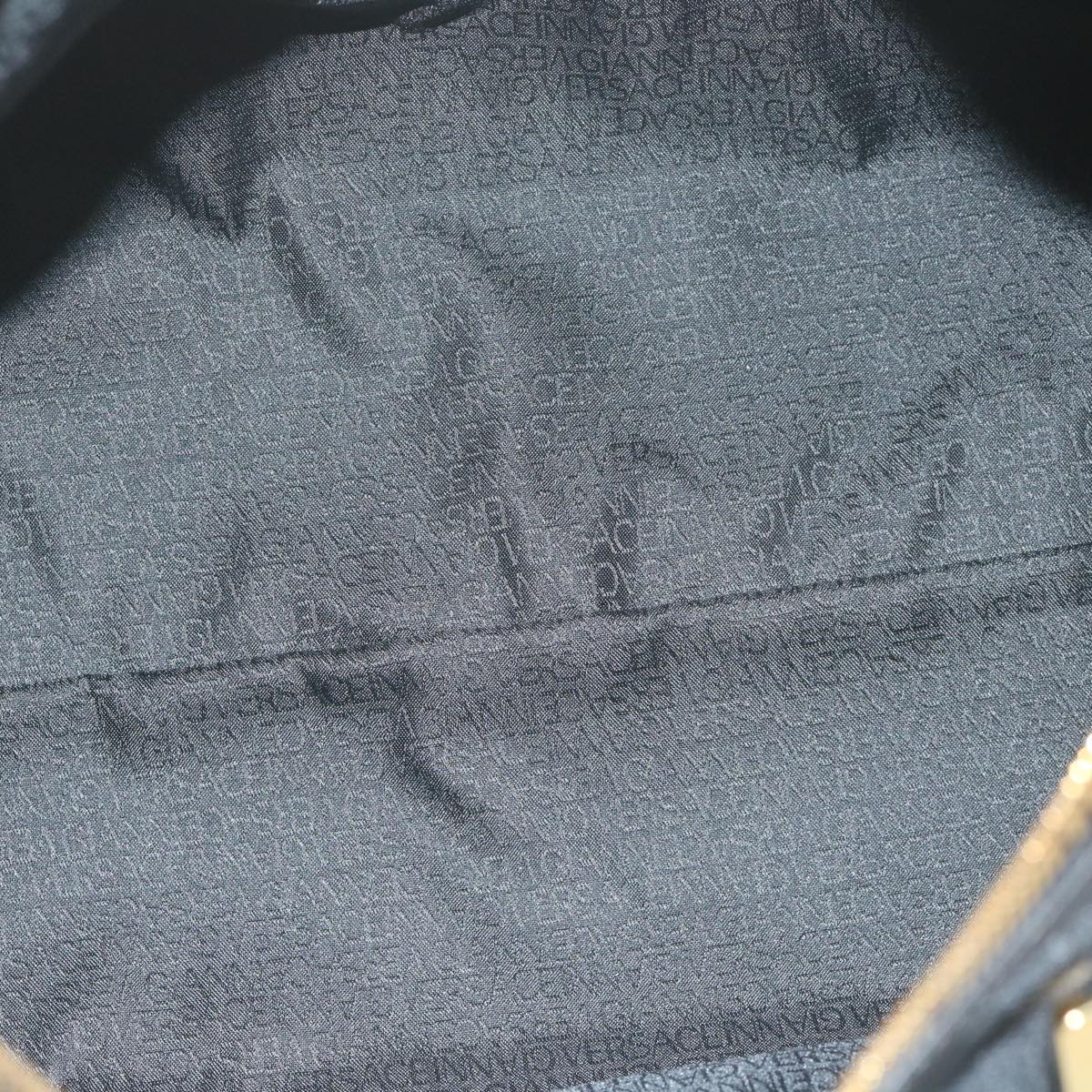 Gianni Versace Boston Bag Canvas Black Auth Yk10120