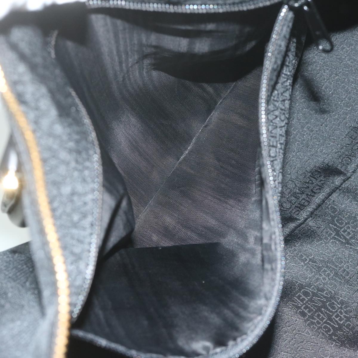 Gianni Versace Boston Bag Canvas Black Auth Yk10120