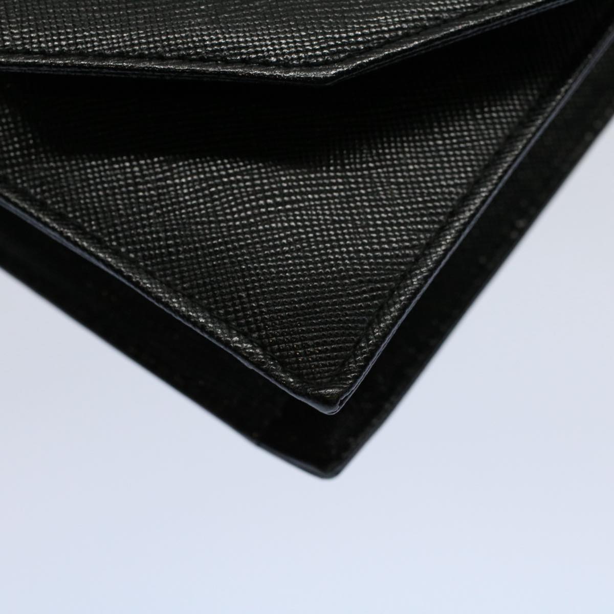 Saint Laurent Clutch Bag Leather Black Auth Yk8934