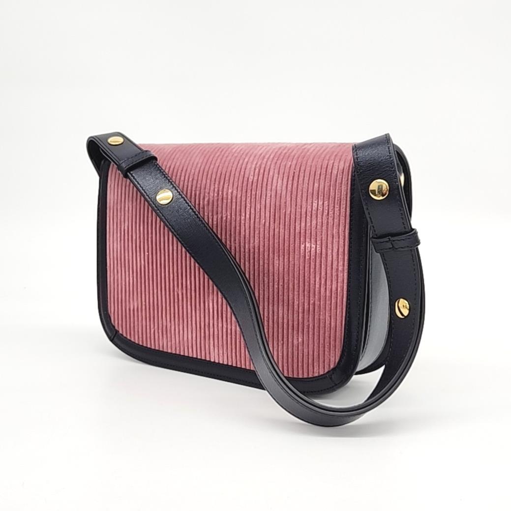 Gucci  Corduroy 1955 Horsebit Shoulder Bag (602204)