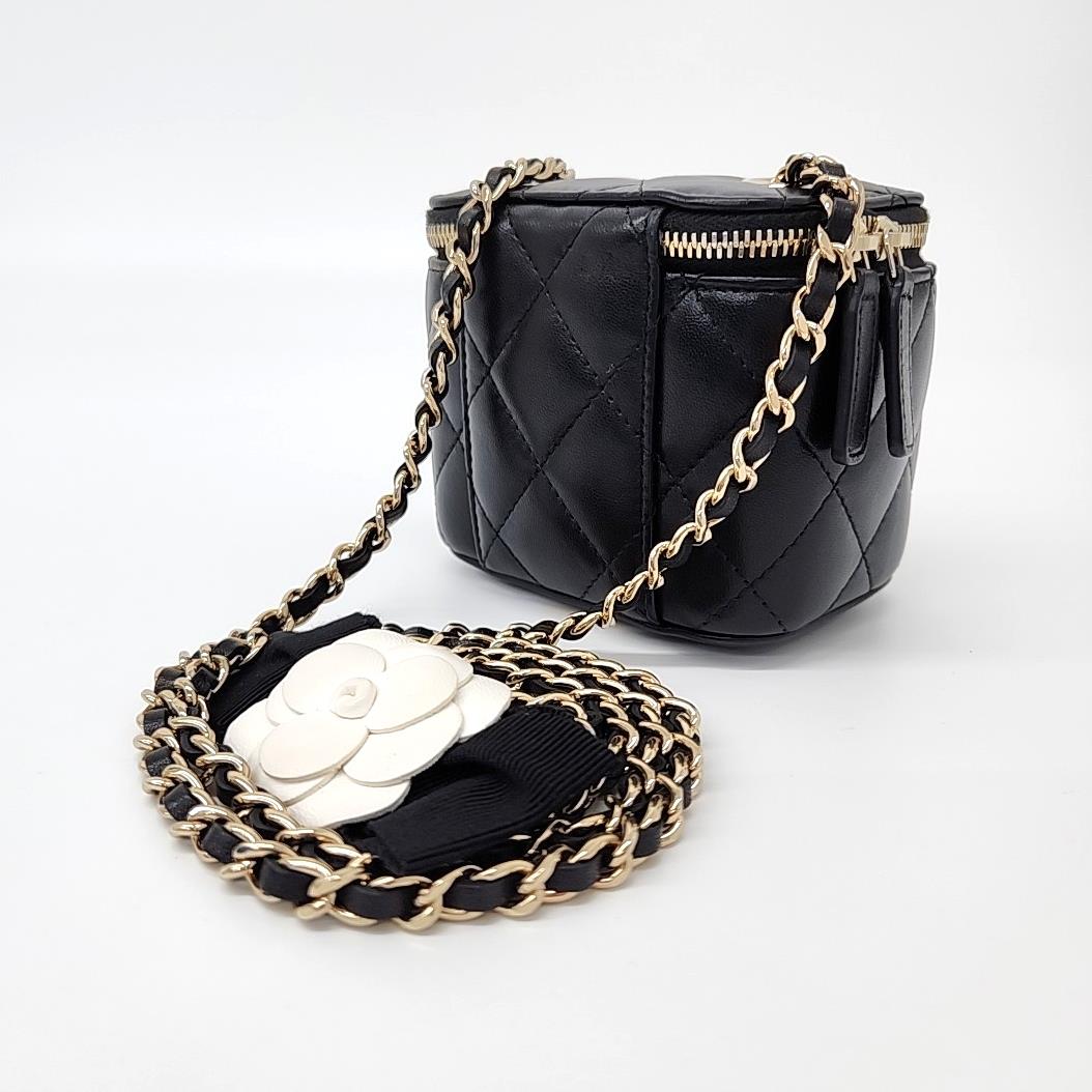 Chanel  Lambskin Camellia Vanity Small Crossbody Bag AP2158