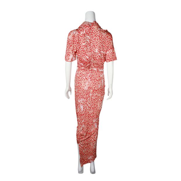 Preen By Thornton Bregazzi Asymmetric Ruched Floral Print Dress
