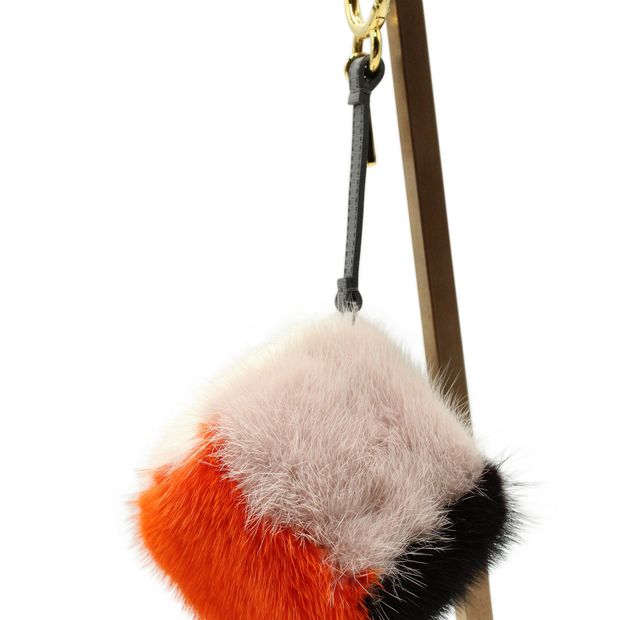 Fendi Pom Pom Bag Charm in Multicolor Faux Fur