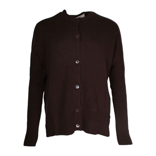 Marni Button-Down Cardigan in Brown Wool