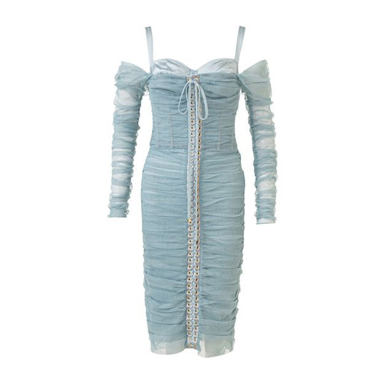 Dolce & Gabbana Ruched Off Shoulder Dress