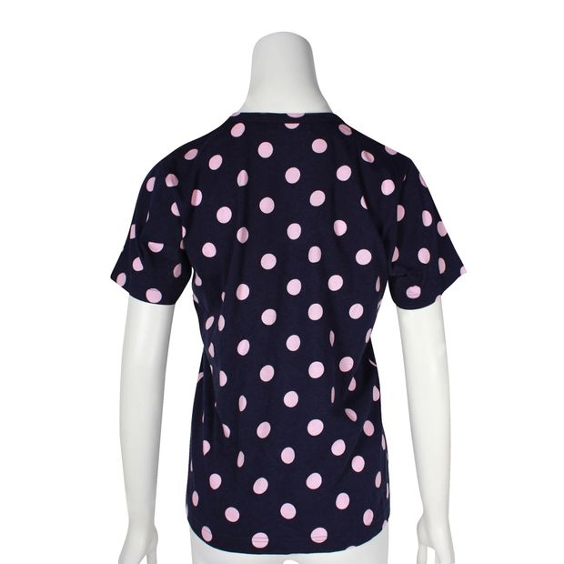 COMME DES GARCONS Pink Polka Dots Print & Velvet Bows Top