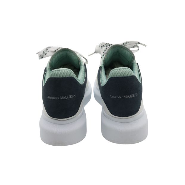 Alexander McQueen Oversized Sneakers in White and Forest Green Leather