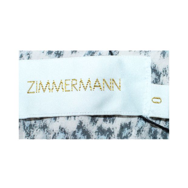 ZIMMERMANN Sleeveless Silk Animal Print Top